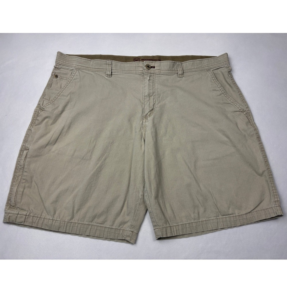 Weatherproof Men's Size 40 Flat Front Shorts Birch Tan Cotton Blend Adventure